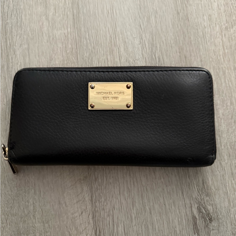 Michael Kors Black Wallet with Gold Accents